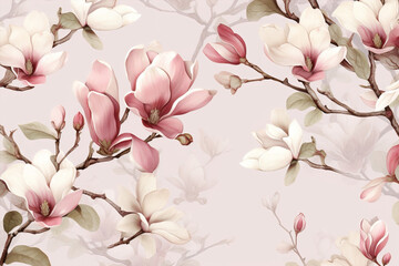 Decorative flower pattern seamless pink