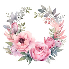roses frame flower, pink, floral, nature, spring, rose, vector, leaf, flowers, blossom, plant, illustration, frame, design