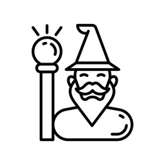 Wizard icon in vector. Illustration