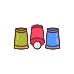Cups Trick icon in vector. Illustration