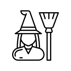 Witch icon in vector. Illustration