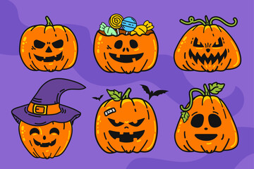 Set of  Halloween Pumpkins