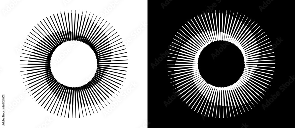 Poster abstract background with lines in circle. art design spiral as logo or icon. a black figure on a whi