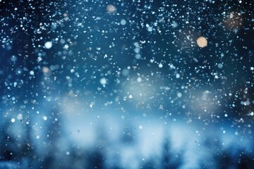 Obraz premium Snowflakes falling from the sky in a blur