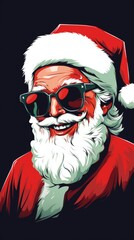 Santa claus with sunglasses.