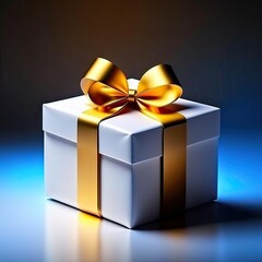 Obraz premium gift box with golden ribbon