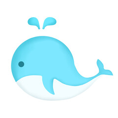 Whale Fish Sea Animal Icon Graphic Clipart Cartoon