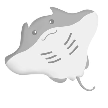 Stingray Sea Animal Icon Graphic Clipart Cartoon