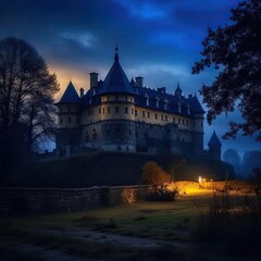 Fototapeta na wymiar castle in the night