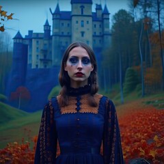 Obraz premium halloween vampire girl
