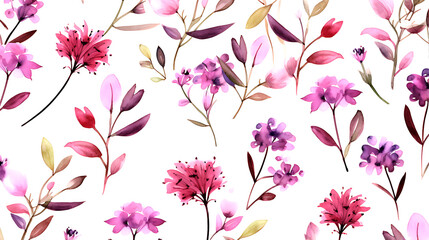 Obraz premium seamless Spikenard floral water color pattern on white background