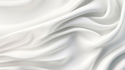 Luxury rippled white fabric background with copy space. AI generated image