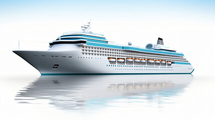 Cruise ship on white background