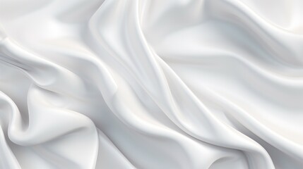 Luxury rippled white fabric background with copy space. AI generated image