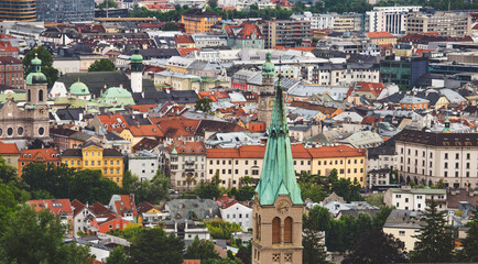 Innsbruck Austria city aerial view