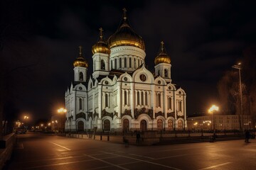 Fototapeta na wymiar Cathedral in Moscow. Generative AI