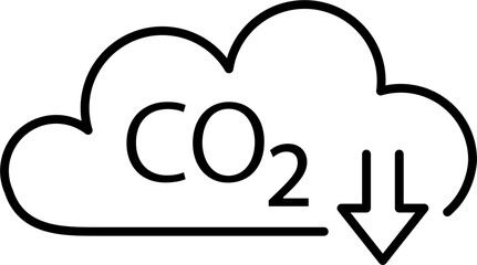 Icon with zero emission symbol concept. greenhouse gas carbon credit design. protect ecological green outline. carbon net zero neutral natural. carbon footprint art pictogram