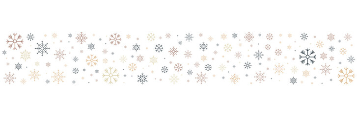 Bannière - Arrière-plan de flocons de neige - Flocons - Éléments vectoriels décoratifs pour les fêtes de fin d'année - Papier-peint - Noël ou jour de l'an - Décorations festives - Vacances de Noël  - obrazy, fototapety, plakaty