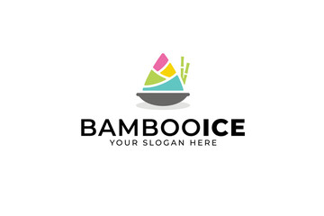 ice cream bamboo logo design for food and beverage business