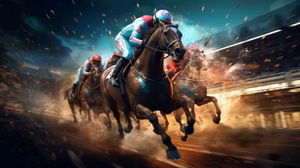 Türaufkleber Dive into the thrilling world of virtual horse racing and witness the future of sporting excellence.  © hamad