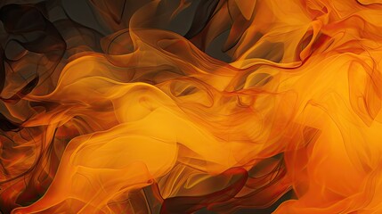 An image to use as a background featuring smoke with tones of autumn colors, light orange, and amber hues. Generative AI