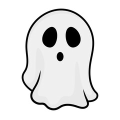 cute ghost flat vector illustration cartoon logo icon clipart isolated on white background