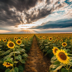 Fototapeta premium sunflowers in the field