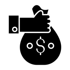 Self Employed Income Glyph Icon