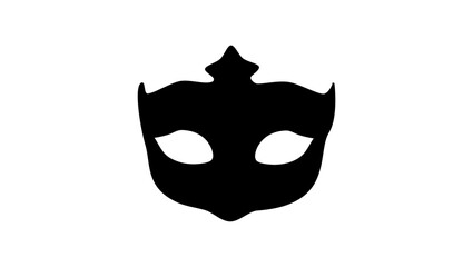 Venetian Masquerade Mask, black isolated silhouette