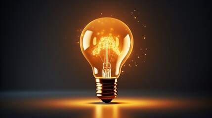 light bulb on black background  generated by AI