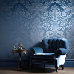 Blue tonal, a design with historic depth, wallpaper.
