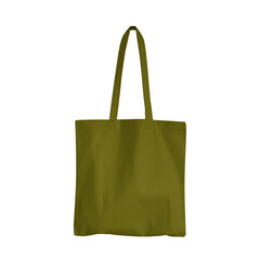 Blank tote bag mockup for presentation design, prints, patterns. Olive canvas tote bag