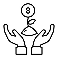 Investment Income Outline Icon