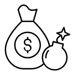 Investment Risk Outline Icon