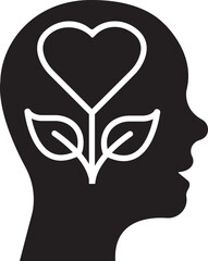 Mental health flat icon. Emotional support, Inspiration, Opportunity pictogram. Psychology Therapy Outline sign. Intellectual Process Symbol isolated on transparent background.