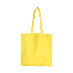 Blank tote bag mockup for presentation design, prints, patterns. Yellow canvas tote bag