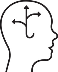 Mental health line icon. Emotional support, Inspiration, Opportunity pictogram. Psychology Therapy Outline sign. Intellectual Process Symbol with editable stock isolated on transparent background.