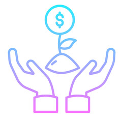 Investment Income Gradient Icon