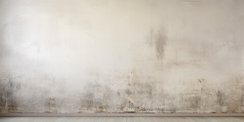 White and rough texture background with blank wallpaper. Worn wall and peeling paint.