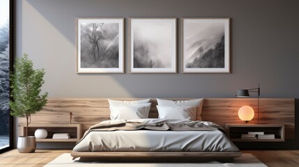 Sample frame set against a comfortable taupe bedroom backdrop.