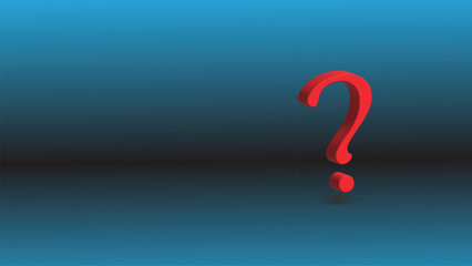 big red question mark with blue gradient background