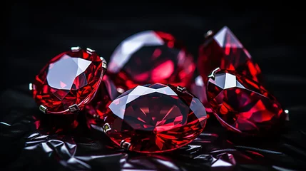 Schilderijen op glas Dazzling diamond red gemstones © Sajida