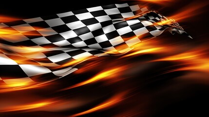 Fiery racing flag