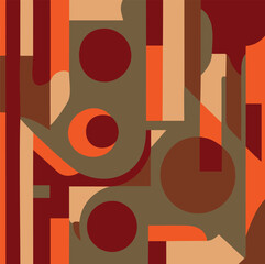 Obraz premium Vector of a vibrant orange background with a geometric pattern of warm brown shapes