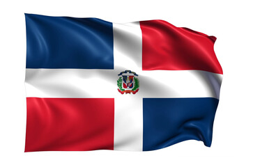  Dominican Republic Flag on transparent background - obrazy, fototapety, plakaty