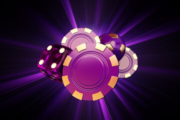 Fototapeta na wymiar casino roulette set card banner motion chips 3d render 3d rendering illustration 