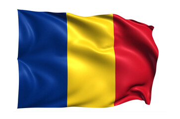 Romania  Flag on transparent background