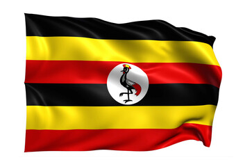 Uganda flag on transparent background