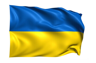 Ukraine flag on transparent background