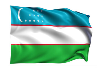 Uzbekistan flag on transparent background